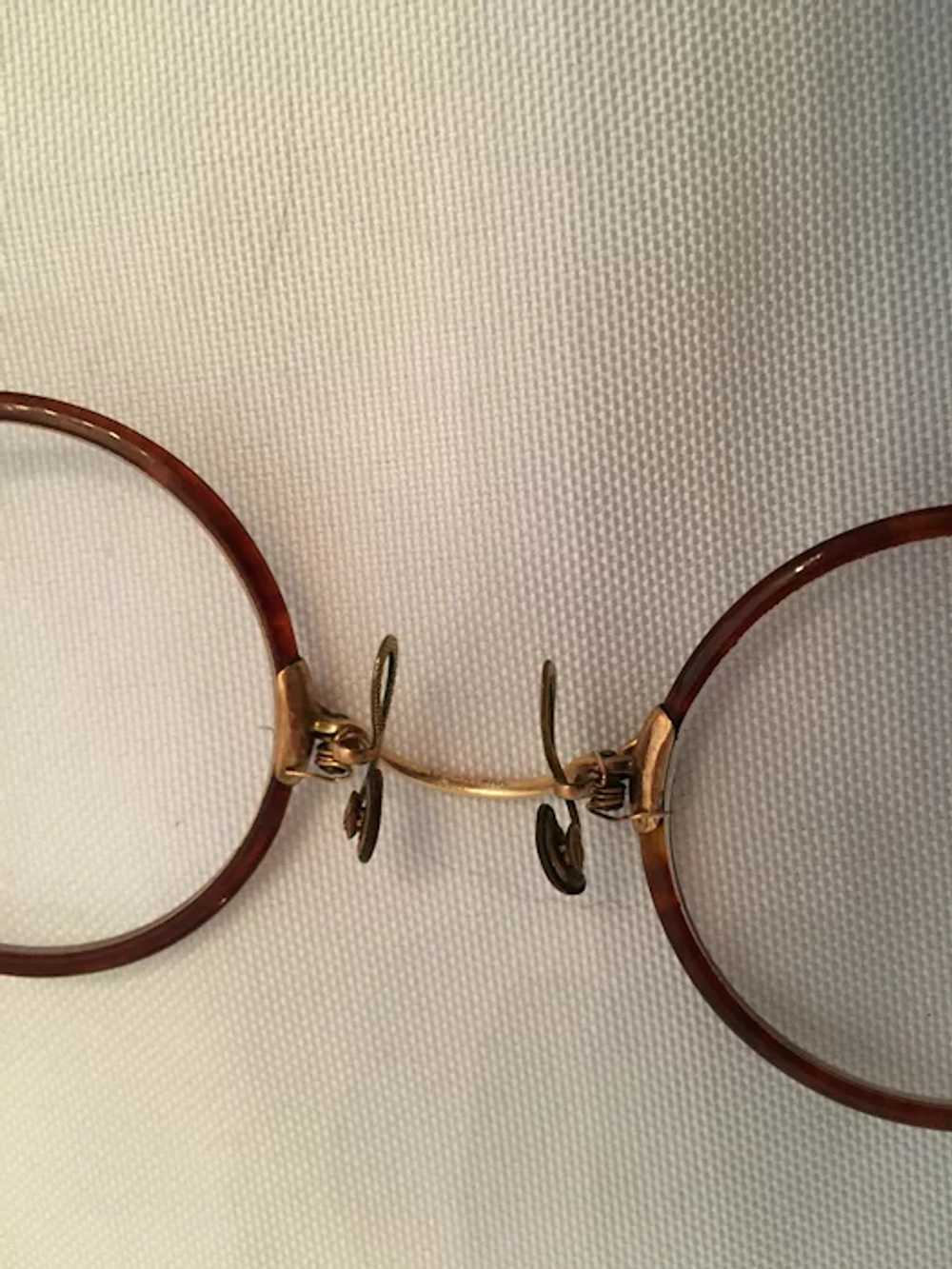 Edwardian "Pince Nez" Spectacle Glasses and Clams… - image 3
