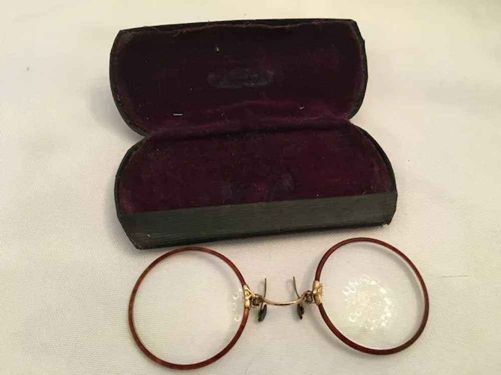 Edwardian "Pince Nez" Spectacle Glasses and Clams… - image 4