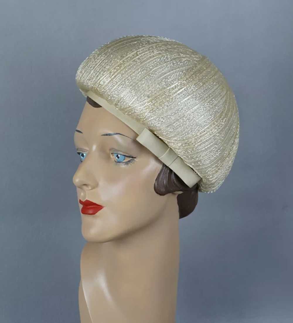 60s Ivory Bubble Crown Toque Hat by Coronet - image 2
