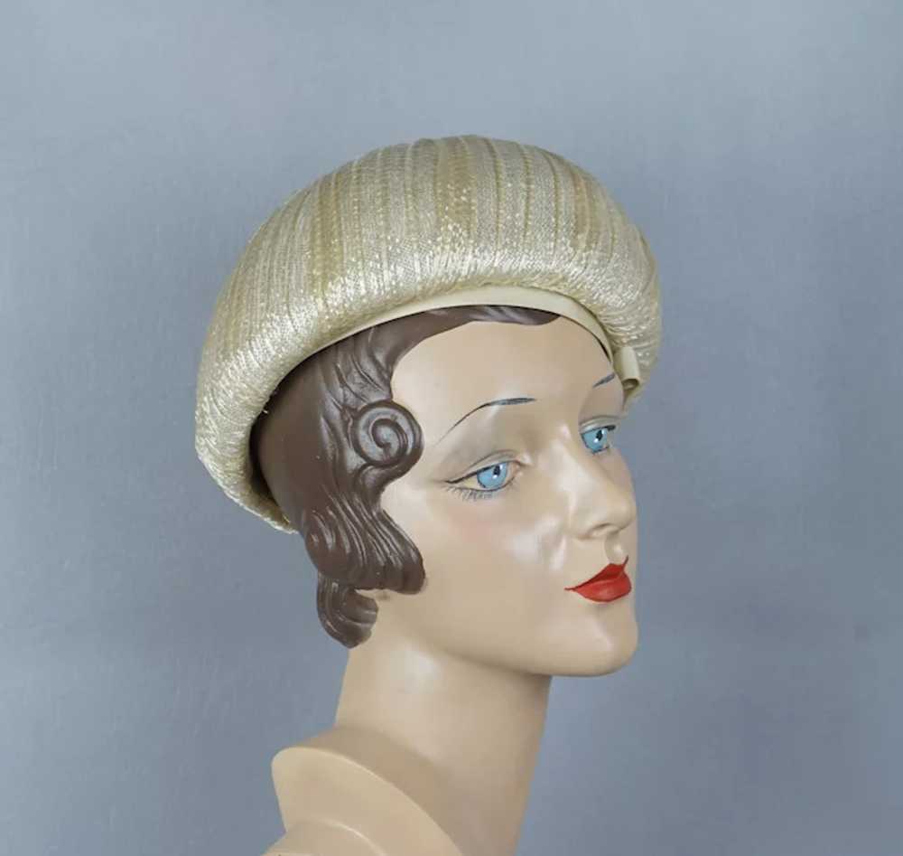 60s Ivory Bubble Crown Toque Hat by Coronet - image 5