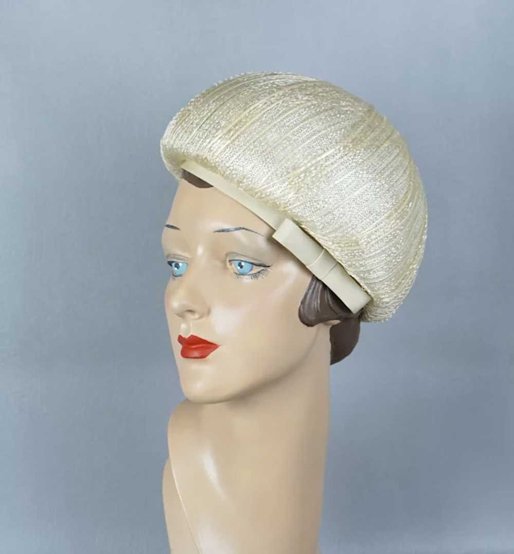 60s Ivory Bubble Crown Toque Hat by Coronet - image 9