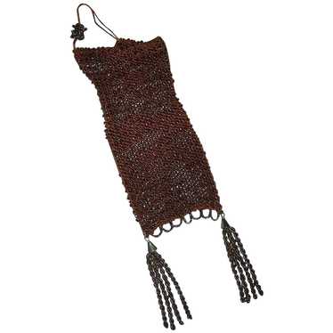 Roaring 20s Silk Crochet & Steel Bead Flapper Bag