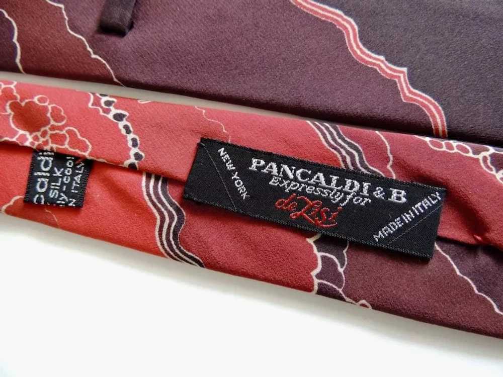 Silk Men’s Tie Pancaldi & B Made in Italy c1990’s - image 4