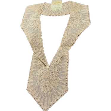 1920s Antique DECO French Tulle Netted Embroidere… - image 1