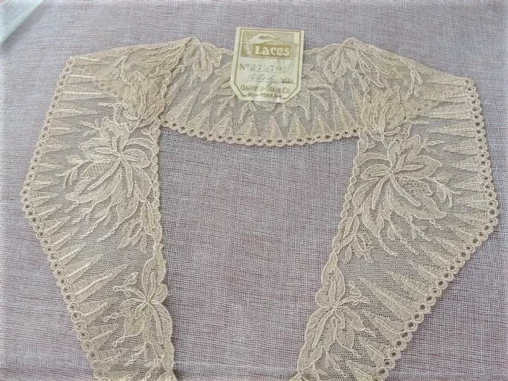 1920s Antique DECO French Tulle Netted Embroidere… - image 2