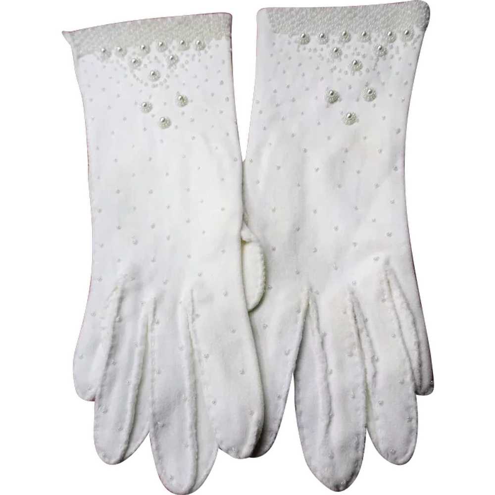 BEAUTIFUL Vintage Hand Beaded Gloves,Evening Part… - image 1