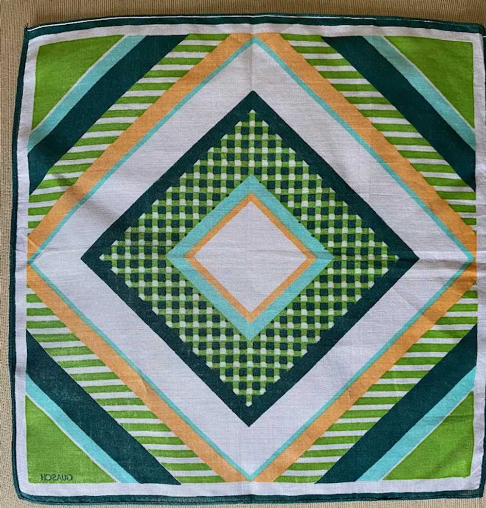 1970s MOD Design Geometric Cotton Handkerchief Gu… - image 6