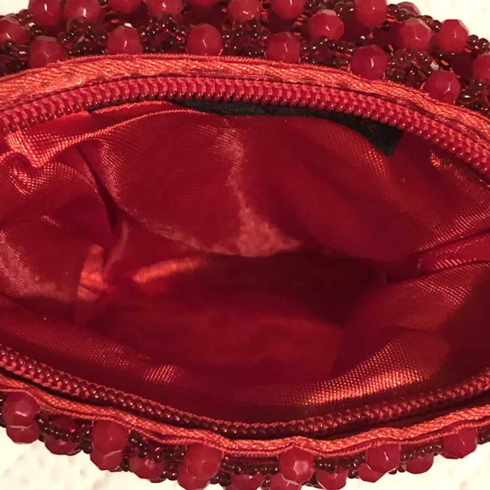 Vintage Bijoux Terner Red Satin Shoulder Cross Ov… - image 3