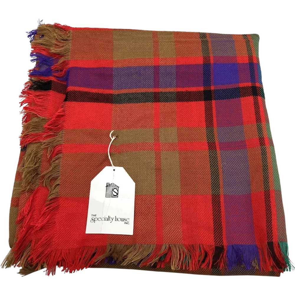 Vintage The Specialty House Plaid Scarf NOS - image 1