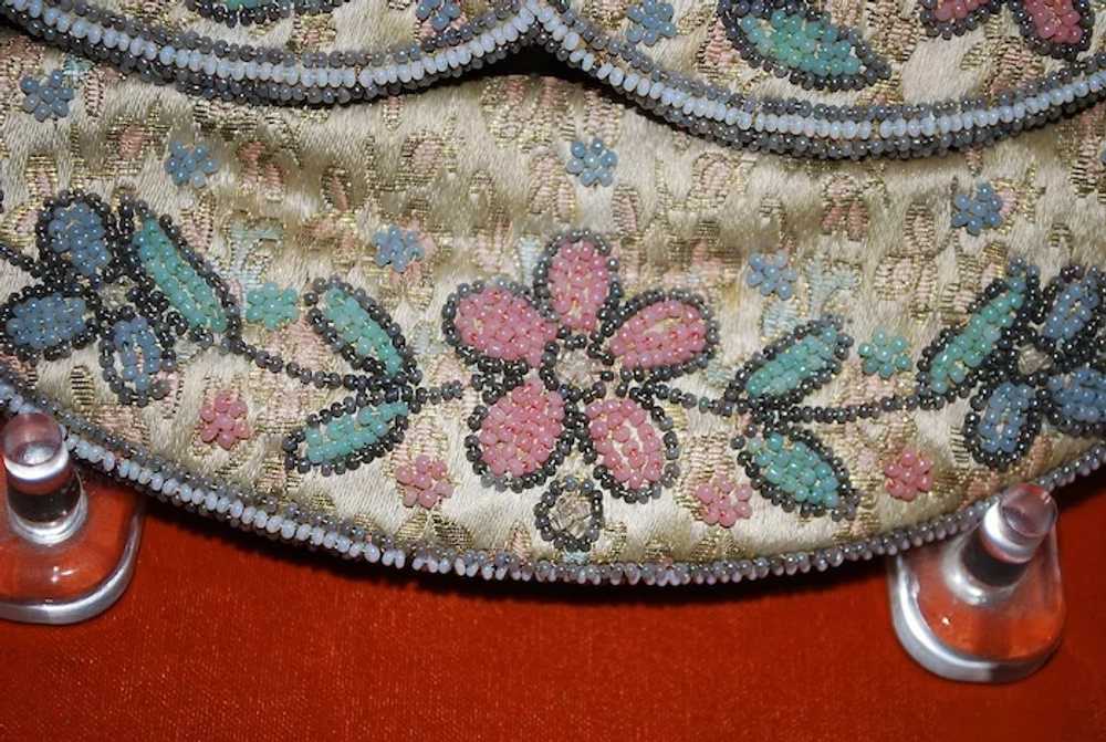 French Beaded Silk Evening Purse - image 2
