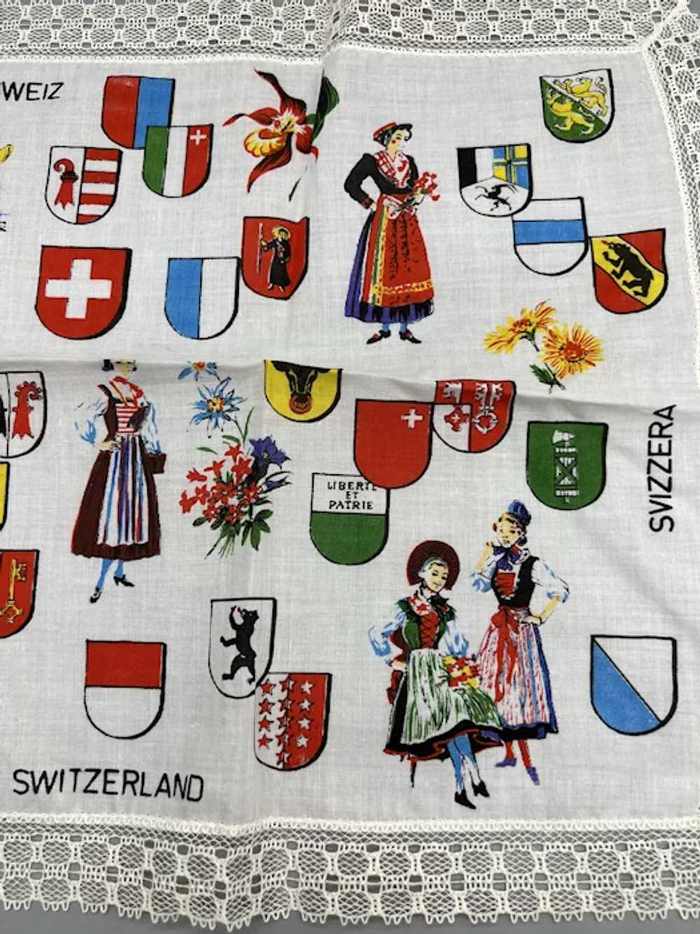 Vintage Switzerland Souvenir Cotton Handkerchief … - image 2