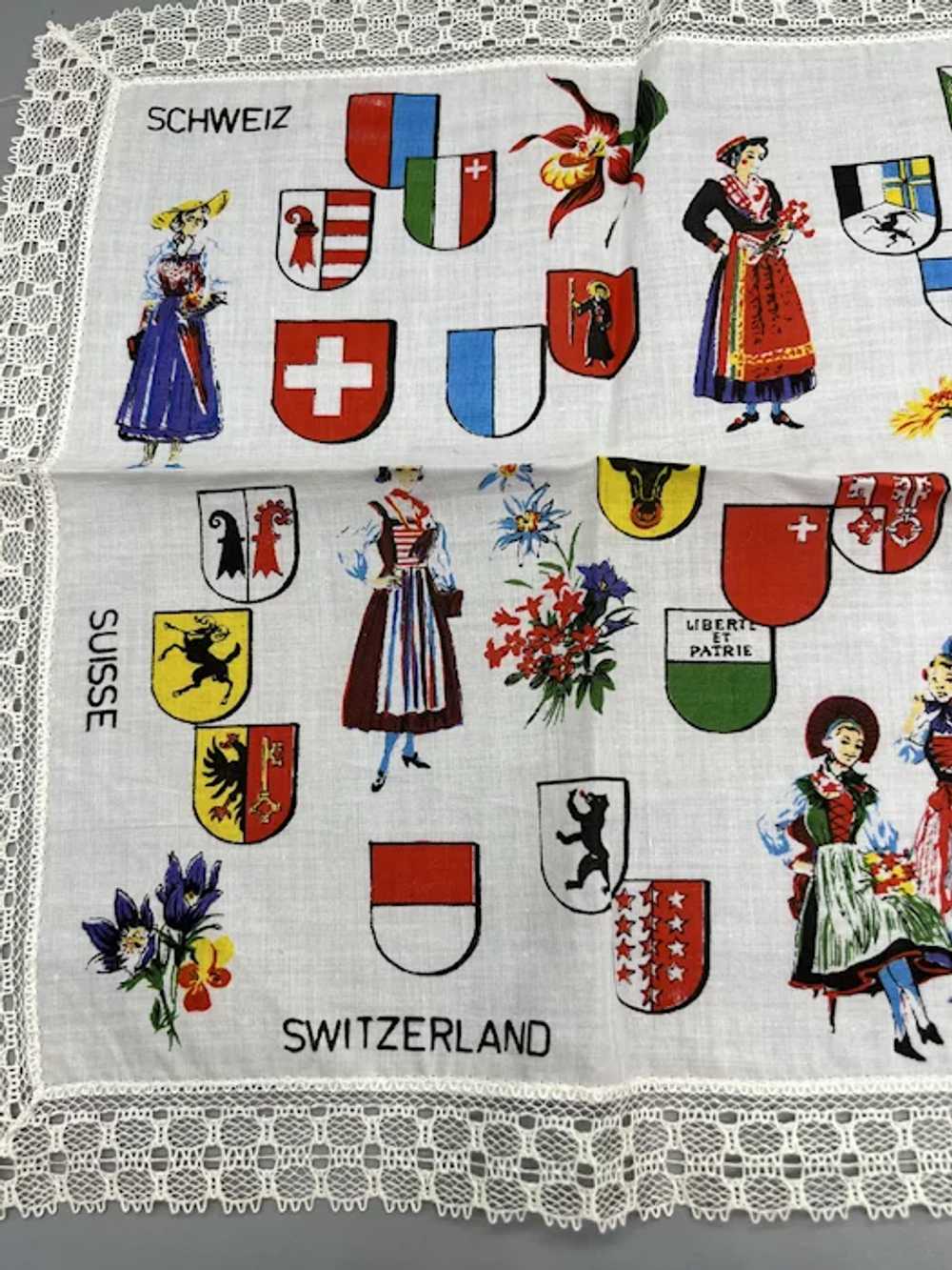 Vintage Switzerland Souvenir Cotton Handkerchief … - image 3