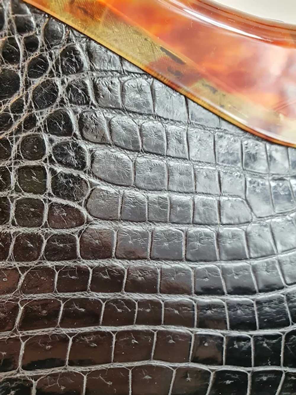 Very rare vintage French koret crocodile handbag … - image 12