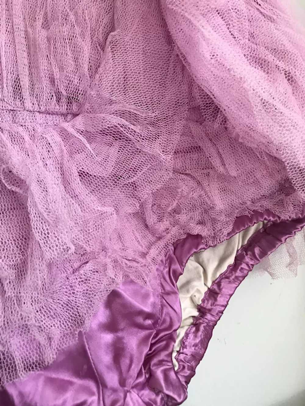 Bella Bordello Vintage Lilac Pink Satin Silky Tul… - image 8