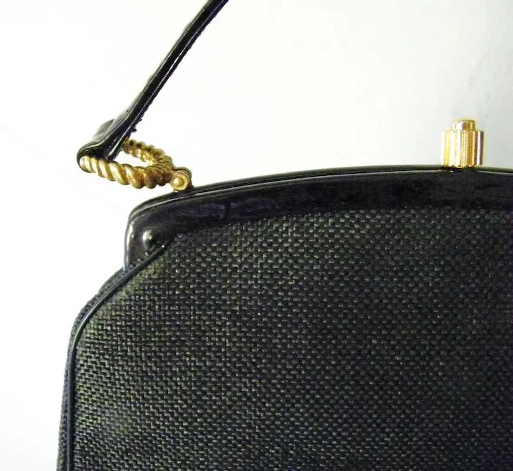 1960s Morris Moskowitz MM Black Satin Brass Clasp Clutch Bag with - Ruby  Lane