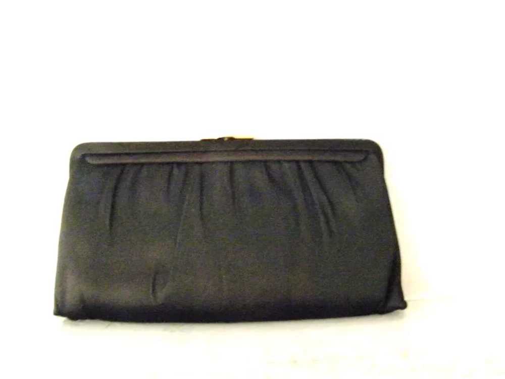 Black Faille Morris Moskowitz Clutch Handbag - image 2