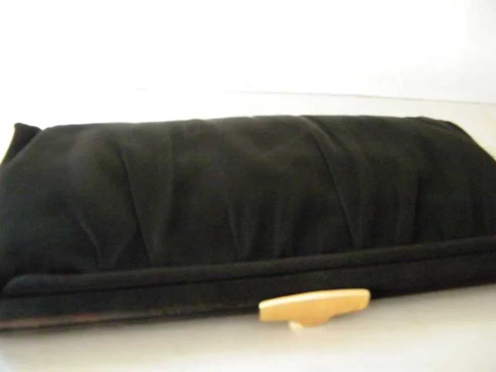 Black Faille Morris Moskowitz Clutch Handbag - image 3