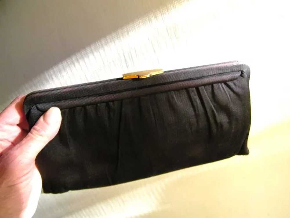 Black Faille Morris Moskowitz Clutch Handbag - image 6