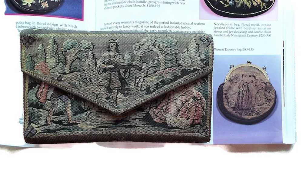 Tapestry Needlepoint Clutch Bag with Mirror and C… - image 7