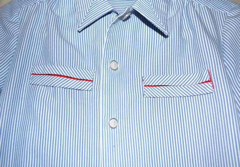 Circa 1970s Serbin ~ Blue & White-Striped Collar … - image 7