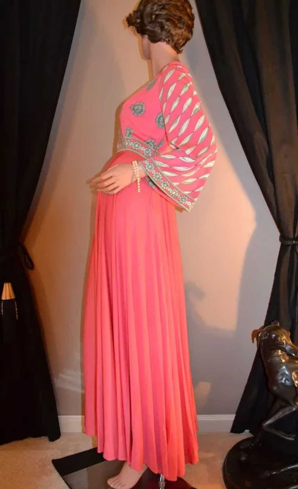 1970s Emilio Pucci Saks Fifth Ave Coral Pink Psyc… - image 3
