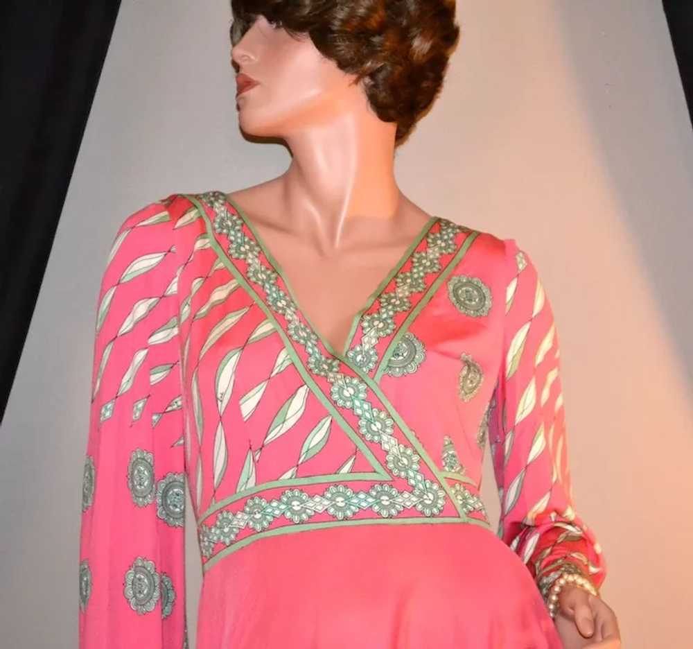 1970s Emilio Pucci Saks Fifth Ave Coral Pink Psyc… - image 5