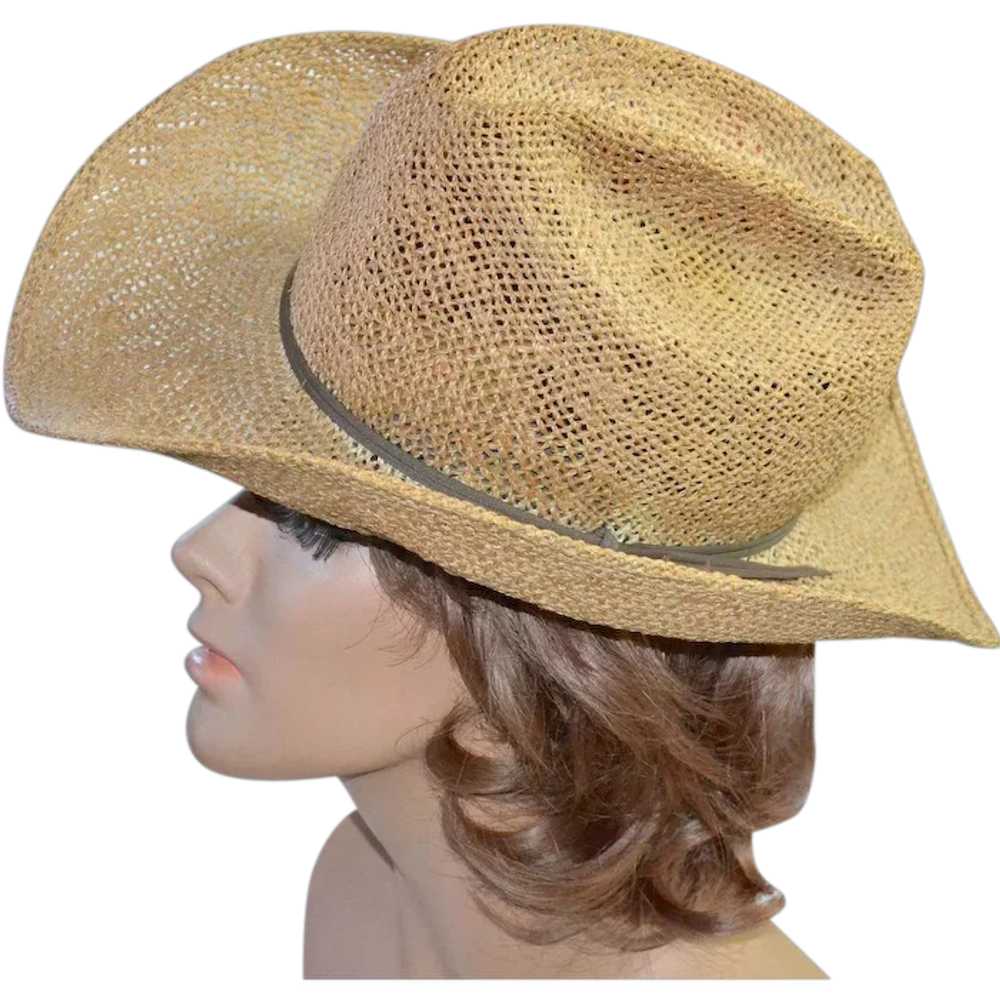 Cowboy STOMPER Hat - Western CANVAS STRAW - 4" Brim Rodeo