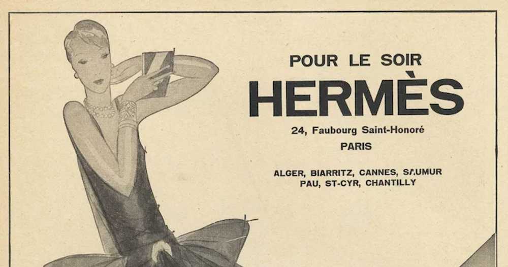 Matted Original Art Deco HERMES French Vintage Fa… - image 2