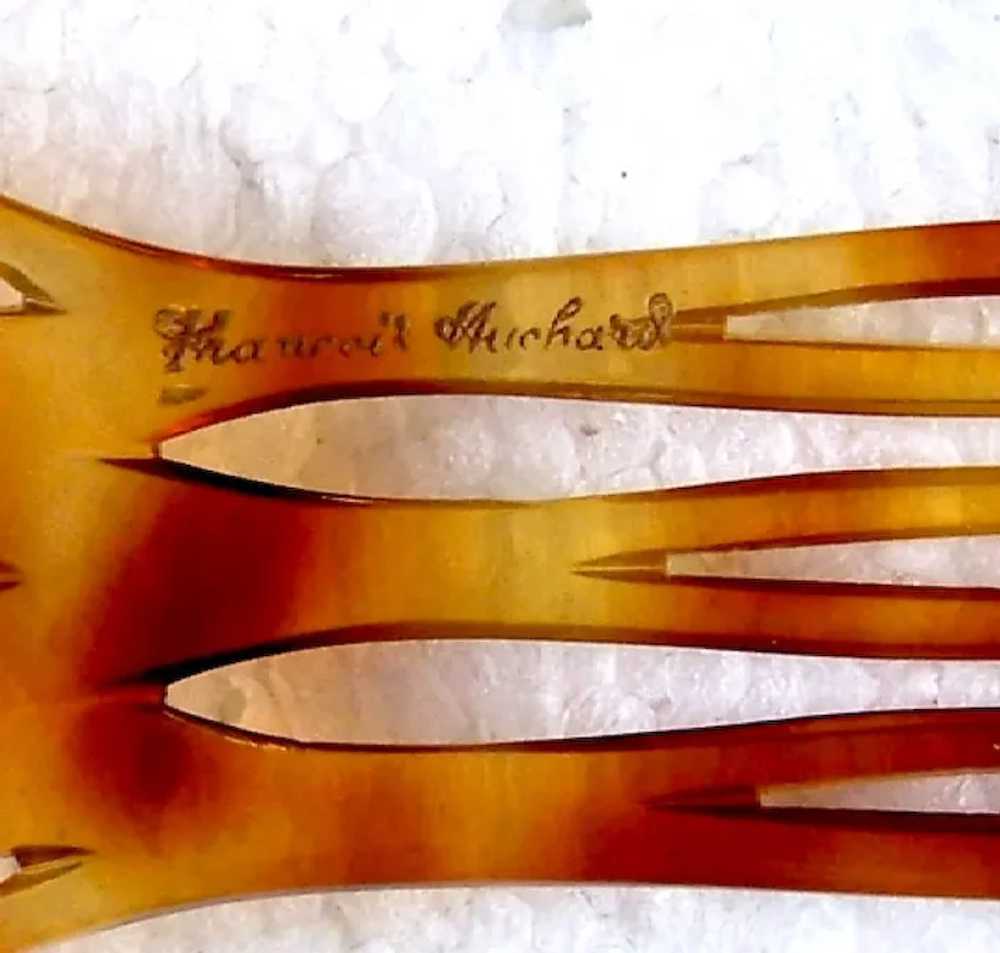 Signed hair comb Mid-Century by Huchard hair acce… - image 4