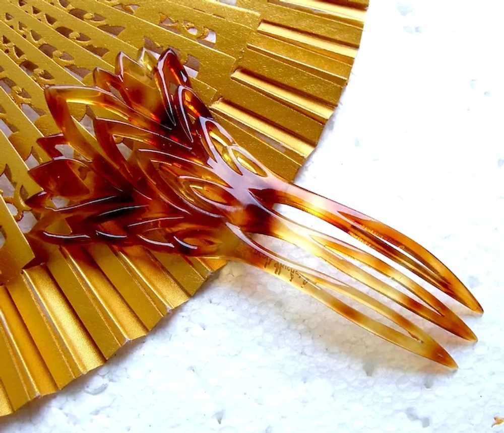 Signed hair comb Mid-Century by Huchard hair acce… - image 9