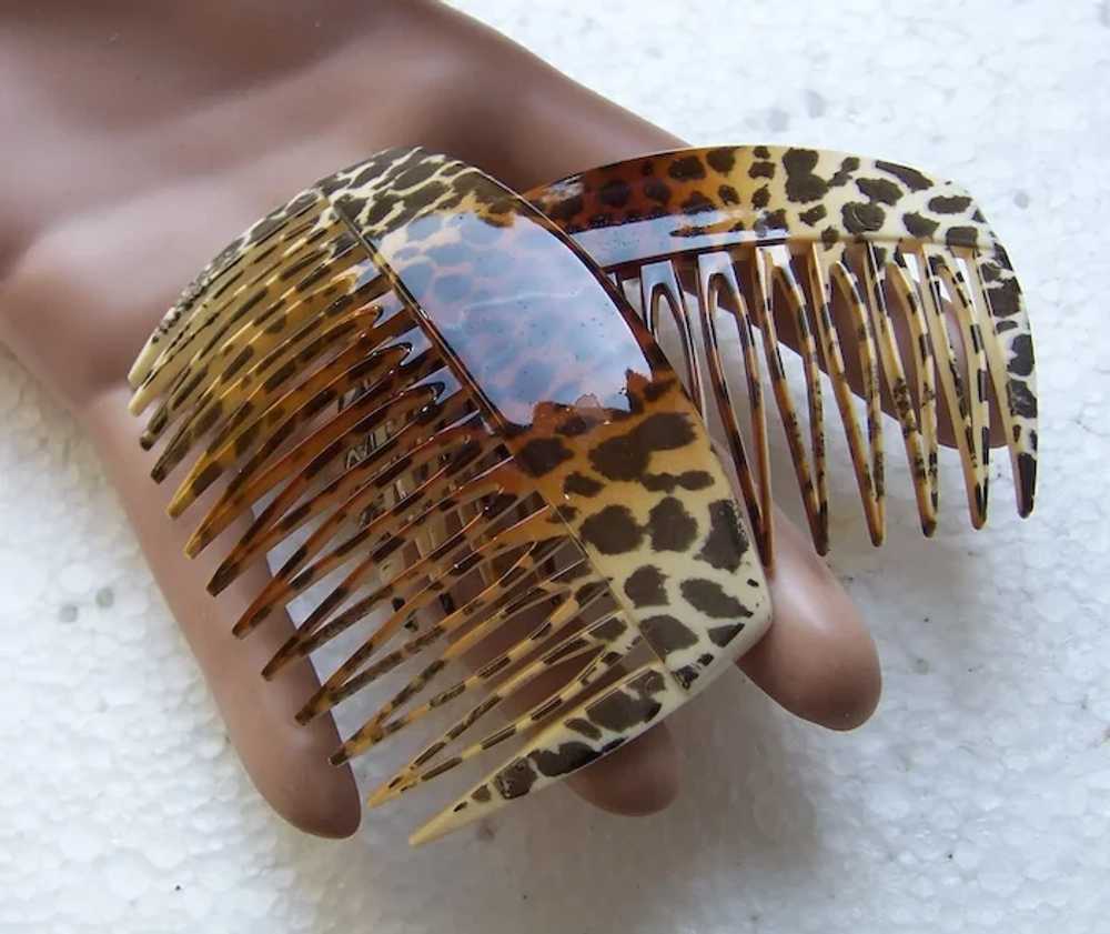 Five animal print hair combs 1980s vintage hair a… - image 10