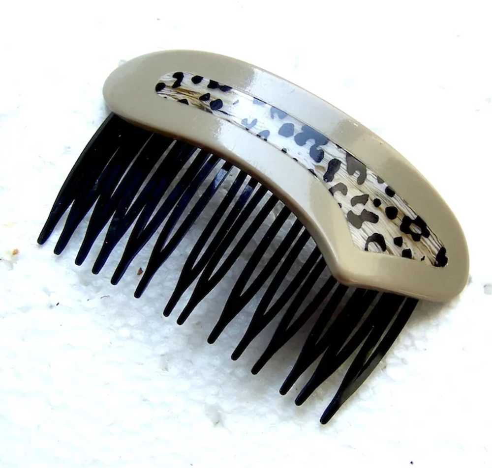 Five animal print hair combs 1980s vintage hair a… - image 3