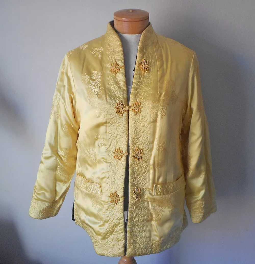 Reversible Chinese Brocade Jacket Vintage Fitted … - image 2