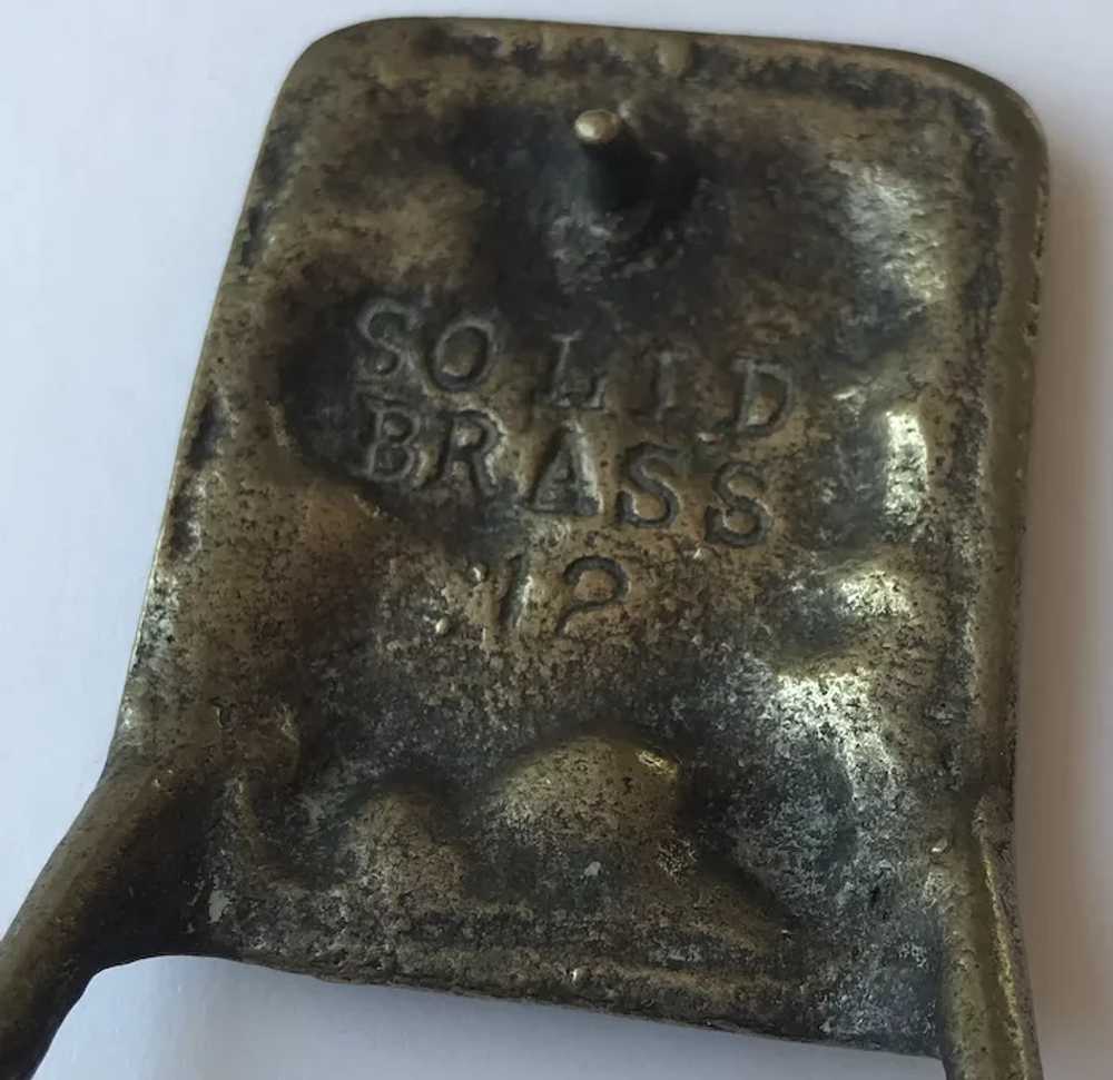 Vintage Solid Brass Belt Buckle - image 4