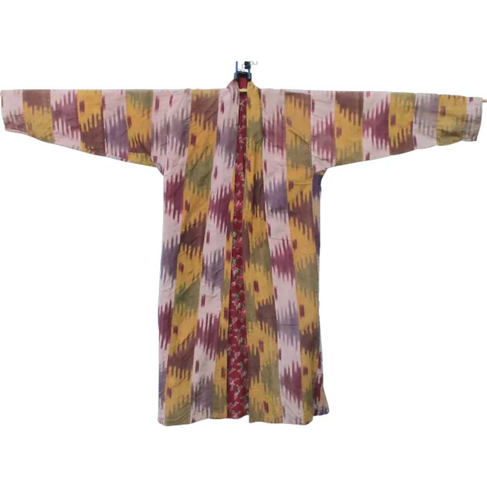 Antique Ikat Chapan Afghani or Central Asian Robe - image 1