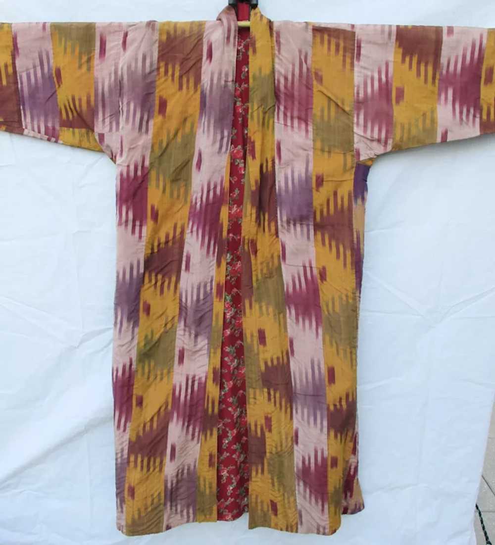 Antique Ikat Chapan Afghani or Central Asian Robe - image 2