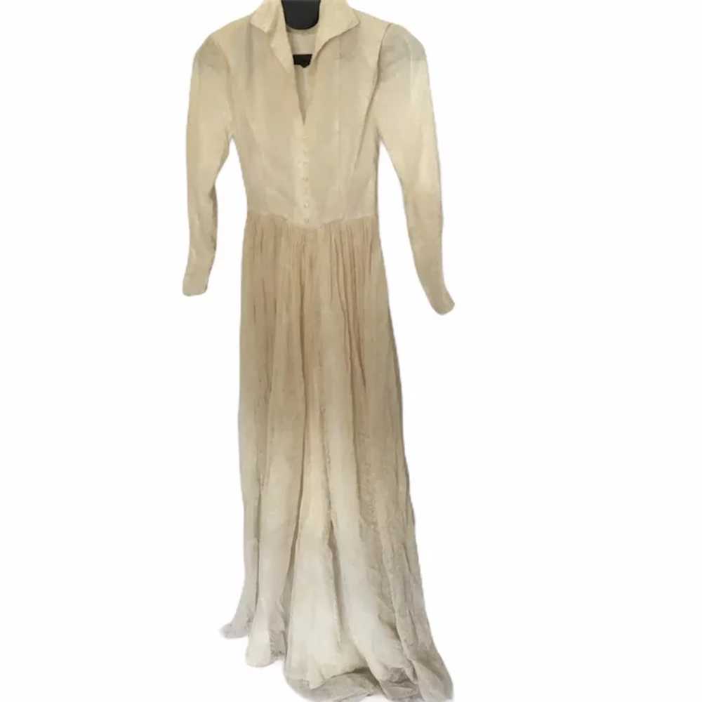 1930s Victorian Style Lace Wedding Dress Lined Br… - image 2