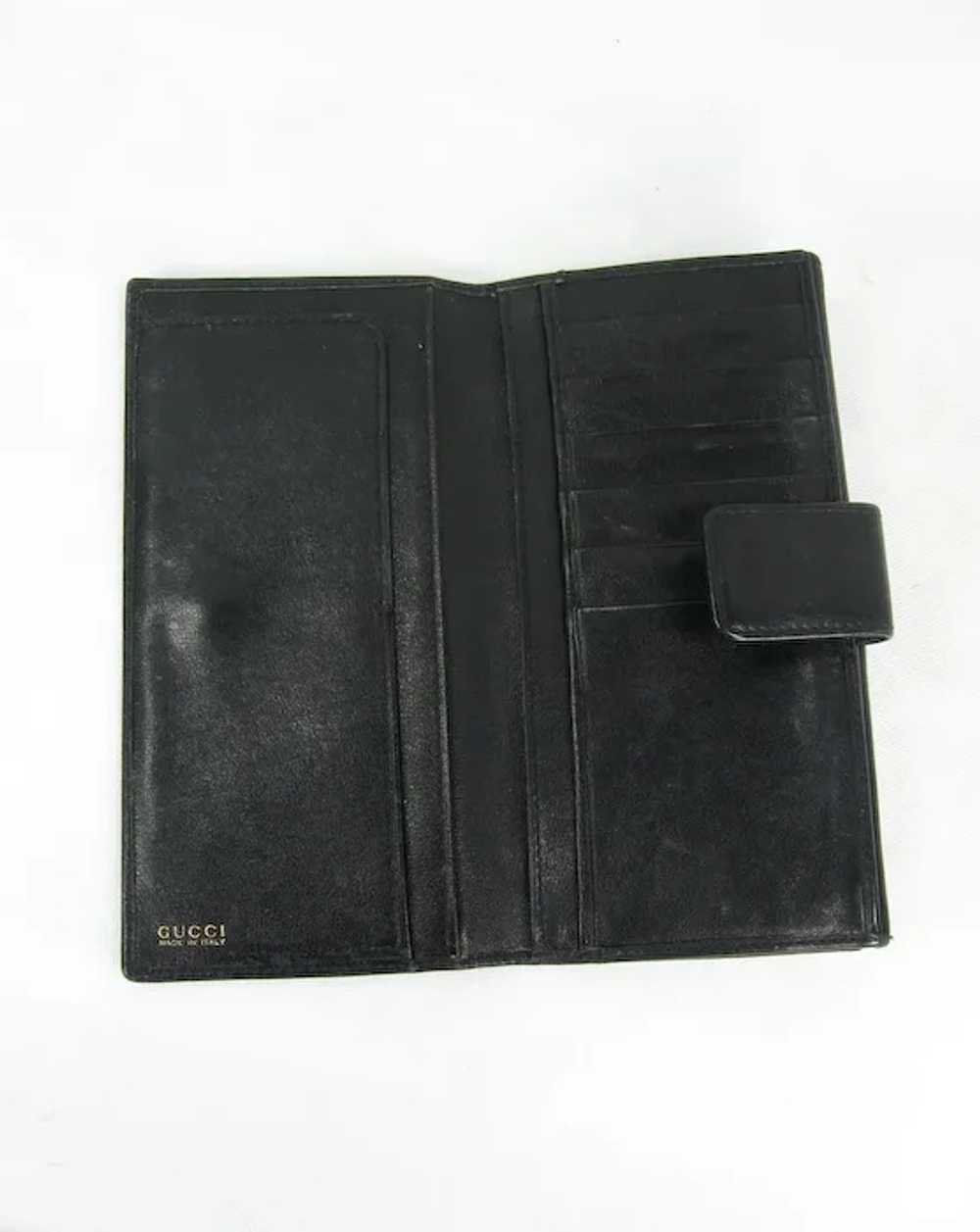 Gucci Black Leather & Bamboo Continental Wallet - image 2