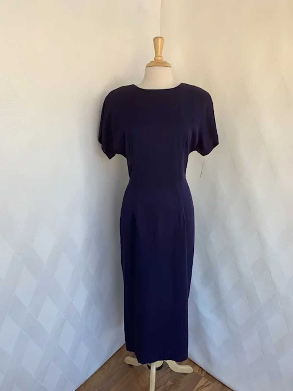 Datiani Vintage 1980s Navy and White Cocktail Dre… - image 2
