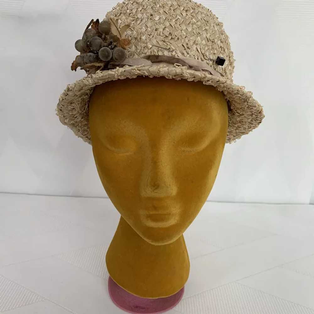 Vintage 1960s Straw Cloche Hat - image 10