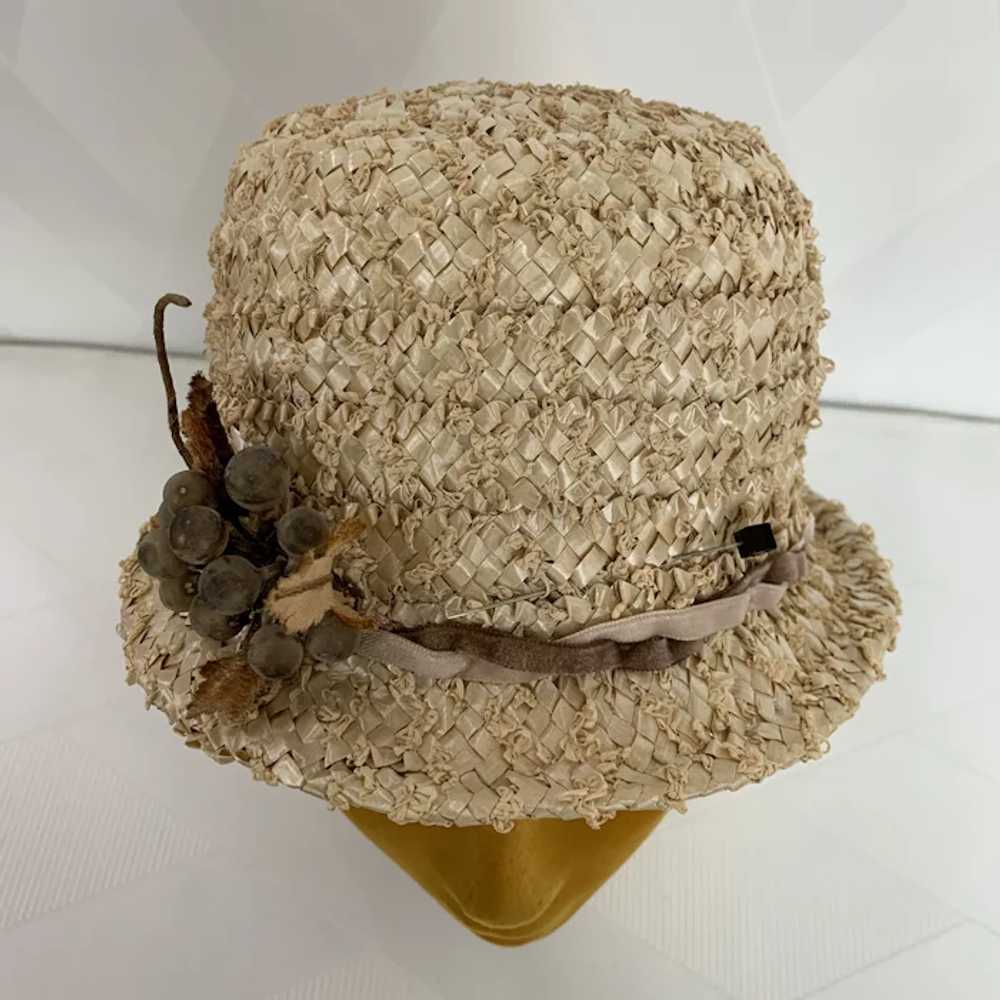 Vintage 1960s Straw Cloche Hat - image 5