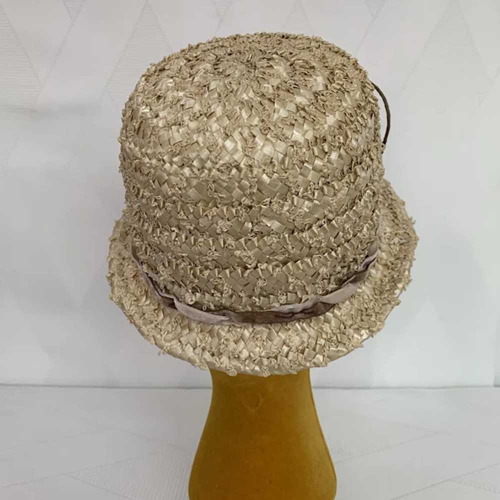 Vintage 1960s Straw Cloche Hat - image 8