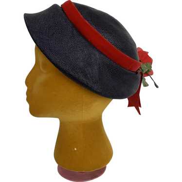 Lecie Vintage 1950s Capulet Straw Bonnet