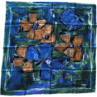 Pure Silk Scarf Blue Green Made in Italy