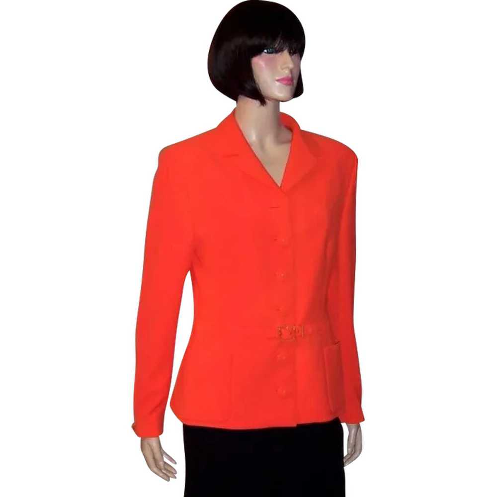 Gianni Versace Couture-Italy-Neon Orange Belted J… - image 1