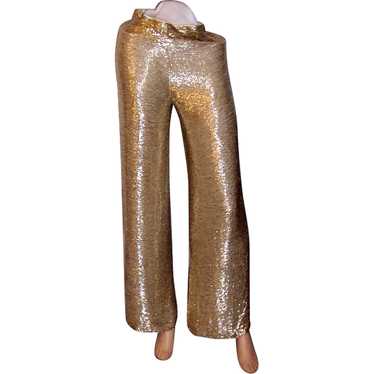 1960's Silver Bugle Beaded Evening Pants - image 1