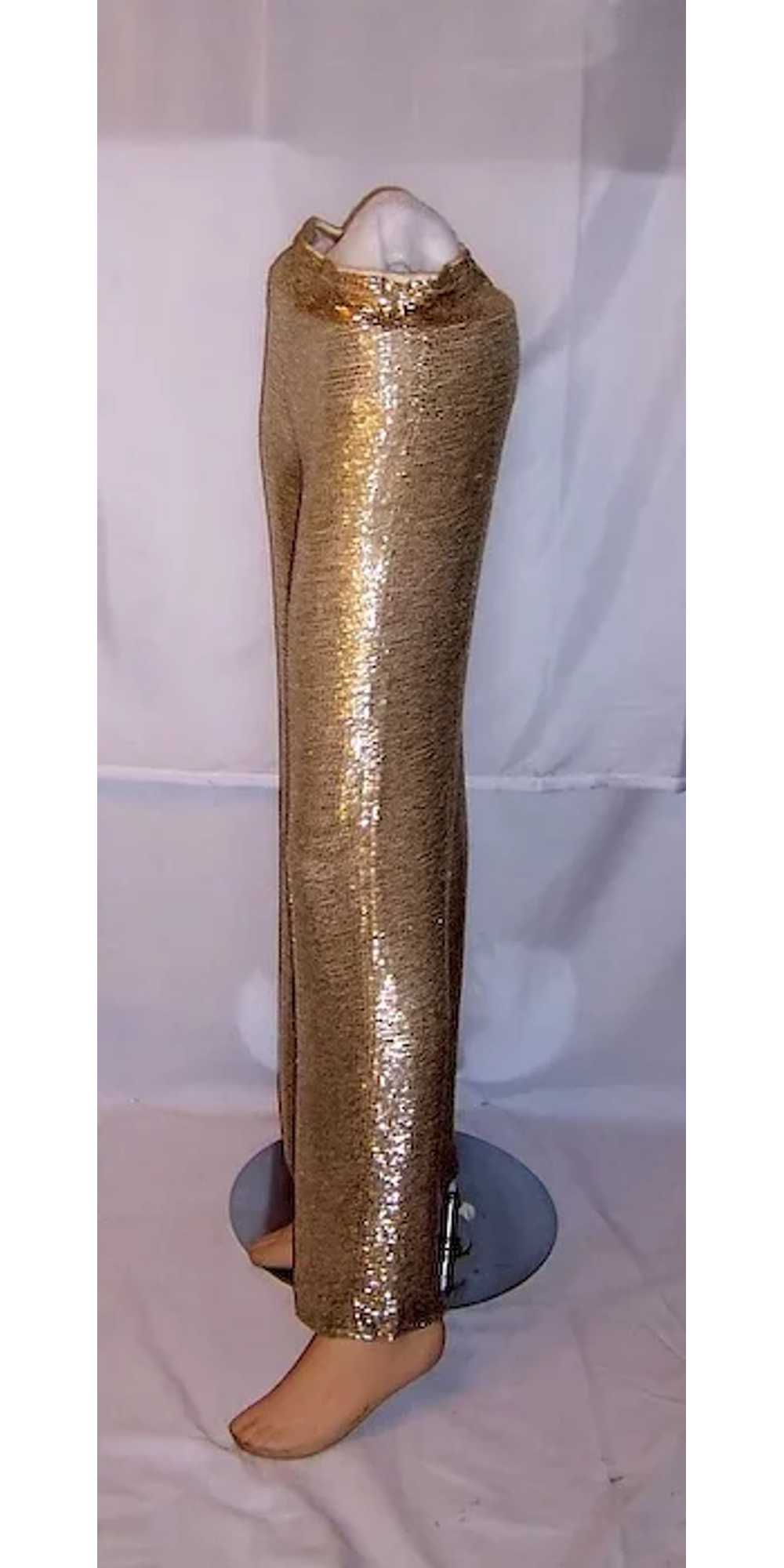 1960's Silver Bugle Beaded Evening Pants - image 2
