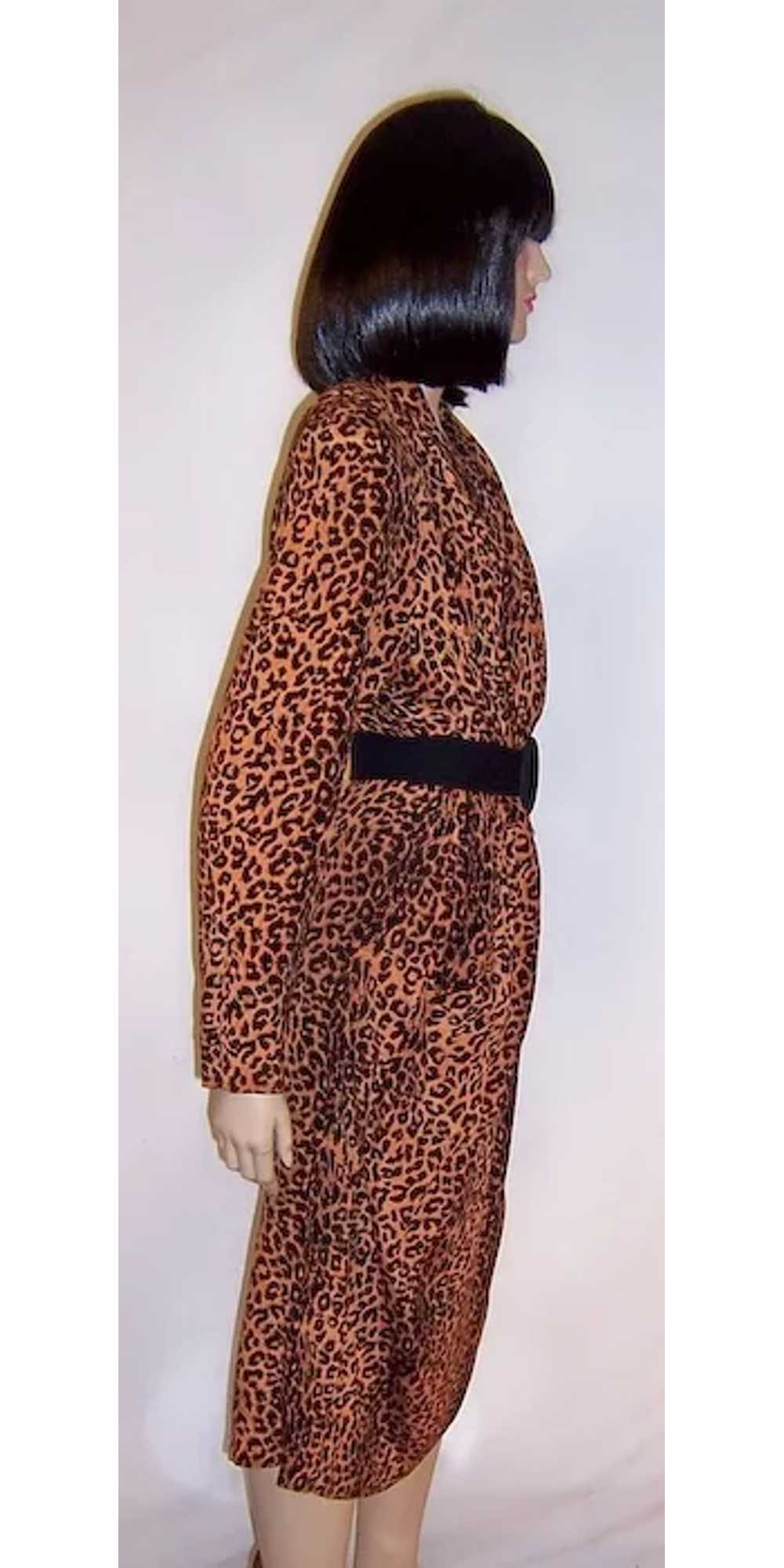 1980's Always Fashionable Animal Print Shirtwaist… - image 2
