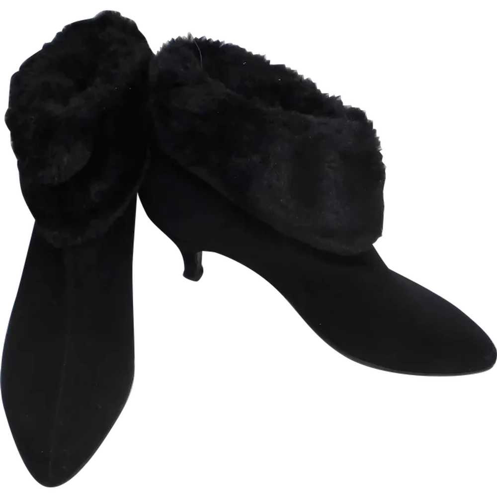 Vintage Women's  Golo Boots- Black Suede and Faux… - image 1