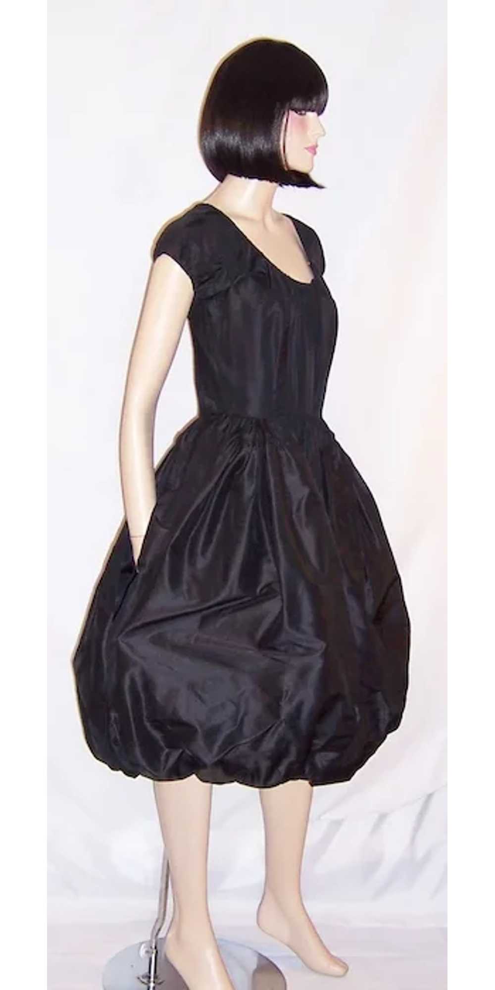 Nettie Rosenstein Black Silk Dress with Balloon H… - image 3